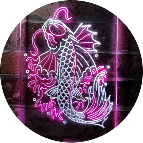 Miniatura 9 de ADVPRO Koi Fish Display - Letrero de neón LED de doble color, azul y rojo, 8 x 12 pulgadas st6s23-i3720-br