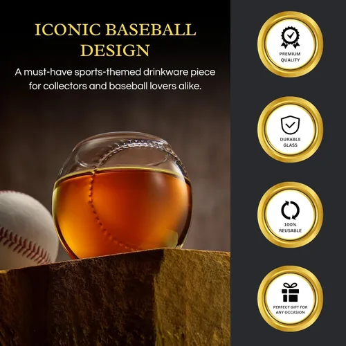 Miniatura 4 de Regalos de béisbol para hombres, juegos de decantador de whisky para hombres, juego de decantador de bate de béisbol de 20 onzas con 2 vasos, regalo