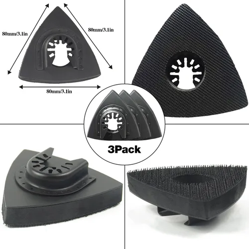 Miniatura 3 de Kit de almohadillas de lijado para herramienta oscilante de 156 piezas, 3 almohadillas de lijado triangulares y 3 almohadillas de lijado para dedos