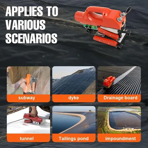Miniatura 7 de Máquina de soldadura de geomembrana 800W, 0~842.0 °F/32~842℉ Kit de herramientas de soldadura de cuña caliente, máquina de soldadura de sellado