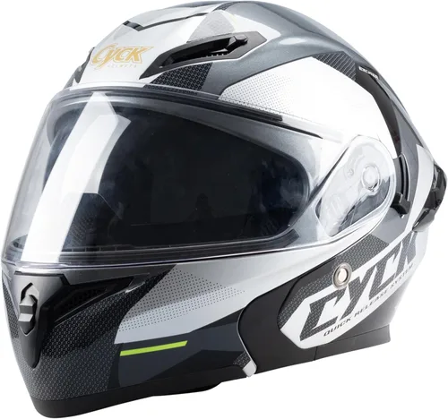 Miniatura 9 de Casco integral para hombres y mujeres adultos con protector solar ahumado Una carrera gris brillante