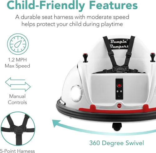Miniatura 6 de Best Choice Products Auto Eléctrico Infantil Montable Bumper Car Bumpin de 6V, 1.5 - 6 Años, Control Remoto para Padres, Giro de 360 Grados, Luces