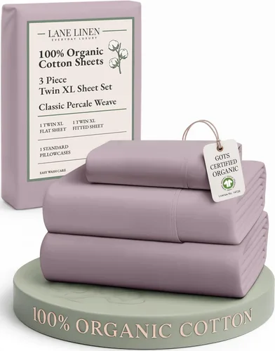 Miniatura 90 de LANE LINEN Sábanas 100% algodón orgánico para cama tamaño King, sábanas de percal suave, transpirables, de lujo, estilo hotelero, lavables a 09