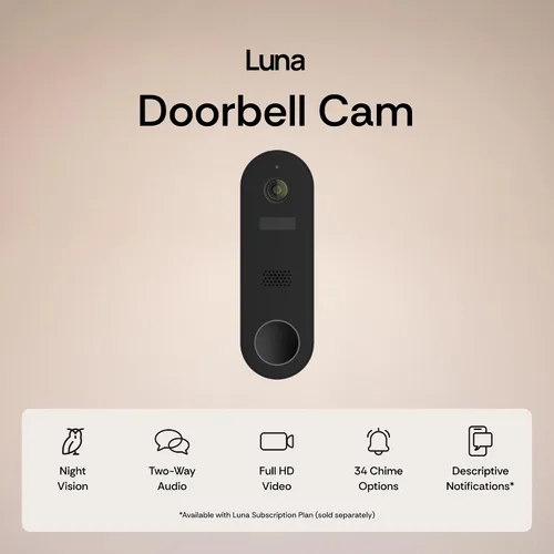 Miniatura 2 de Luna Doorbell Cámara inalámbrica, detección de paquetes y humanos AI, alertas instantáneas, visión nocturna, audio de 2 vías, alimentación por