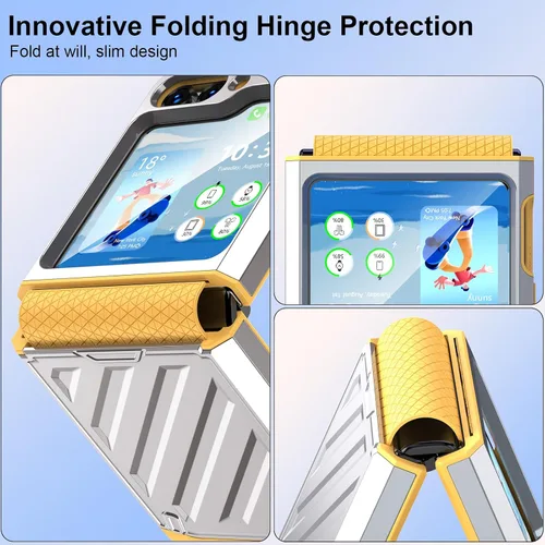 Miniatura 2 de Funda compatible con Z Flip 5 con protección de bisagra para Samsung Flip 5, resistente, a prueba de golpes, carcasa protectora de cuerpo completo