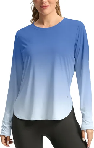 Miniatura 7 de Camisetas de sol para mujer, con protección ultravioleta FPU 50+, manga larga, ligera, de secado rápido, para entrenamiento, senderismo, para mujer