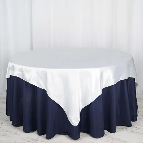 Miniatura 41 de Efavormart Paquete de 5 Sobremanteles Cuadrados de Satén de 60" para Decoraciones de Mesa de Bodas, Catering y Fiestas, Cubierta de Mantel Negro