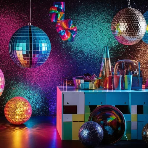 Miniatura 5 de SATINIOR 36000 unidades de azulejos de espejo de bola de discoteca autoadhesivos para manualidades de 0.197 x 0.197 in, cinta de discoteca pequeña