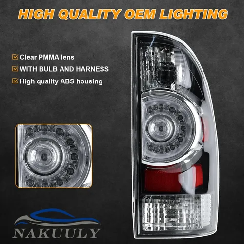 Miniatura 7 de Conjunto de luz trasera compatible con Tacoma Pickup 2005-2015 para conductor y pasajero, luces traseras LED, conjunto de señal de freno con Carcasa