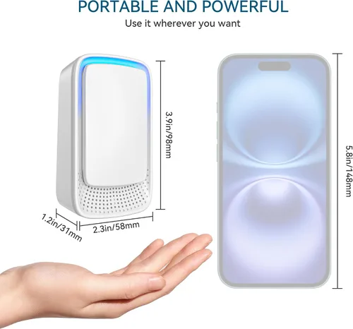 Miniatura 2 de Ionizadores de aire para el hogar, enchufe de iones negativos para dormitorio, estudio, oficina, gimnasio, hotel, cocina, mini filtro de aire