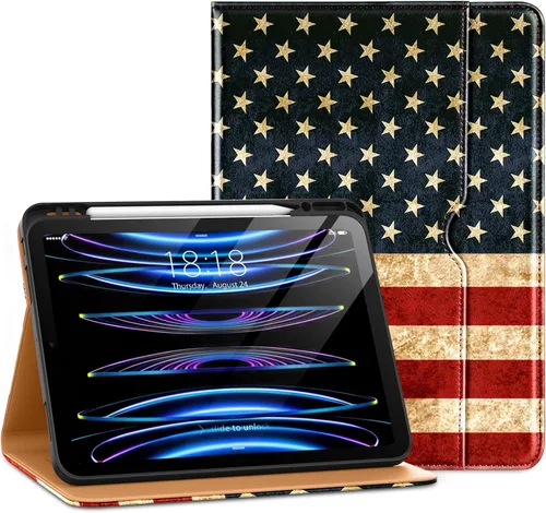 Miniatura 11 de DTTO para iPad Pro 12.9 6ª / 5ª / 4ª / 3ª generación Funda 2022/2021/2020/2018, Funda de cuero tipo folio con soporte integrado para lápiz Apple