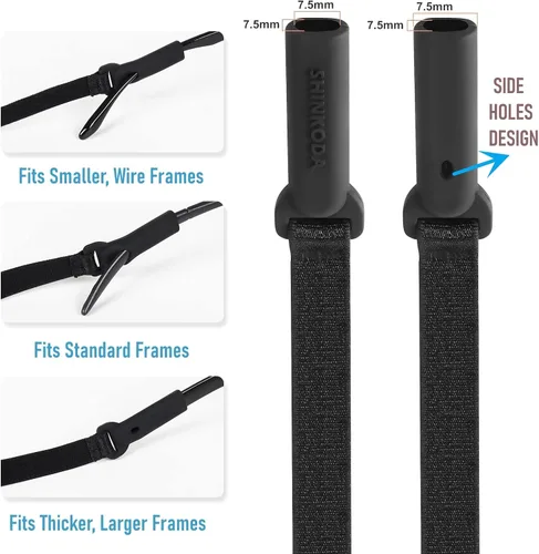Miniatura 3 de SHINKODA Paquete de 6 correas para gafas - Cordón universal para anteojos - Cordón retenedor de gafas para lectura, seguridad, deportes y gafas