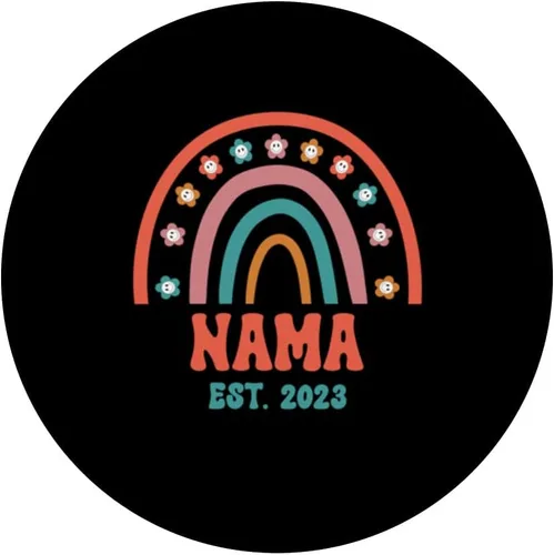 Miniatura 3 de Retro Nama Groovy Grandma Est. 2023 Rainbow Boho Style PopSockets Swappable PopGrip