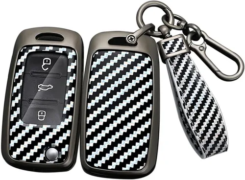 Miniatura 12 de ontto Funda para llavero de automóvil para Volkswagen Jetta Golf GTI Passat Polo Tiguan Atlas Touareg Beetle Flip Flip Llave plegable, soporte