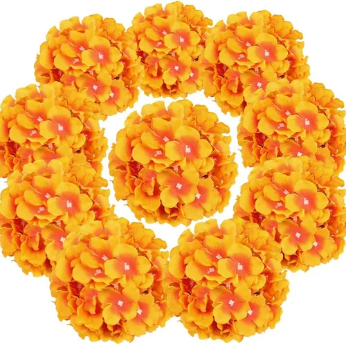 Miniatura 20 de Cabezales artificiales de hortensias de seda para decoración de bodas caseras, 10 unidades Rosa bebé