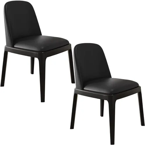Miniatura 19 de Juego de 2/4 sillas de comedor, sillas de comedor de madera, silla tapizada para sala de estar, silla de vestíbulo sin brazos con respaldo curvo