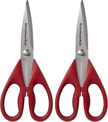 Miniatura 8 de KitchenAid Tijeras de cocina multiusos con funda protectora, tijeras de acero inoxidable duraderas, aptas para lavavajillas, mango cómodo de agarre