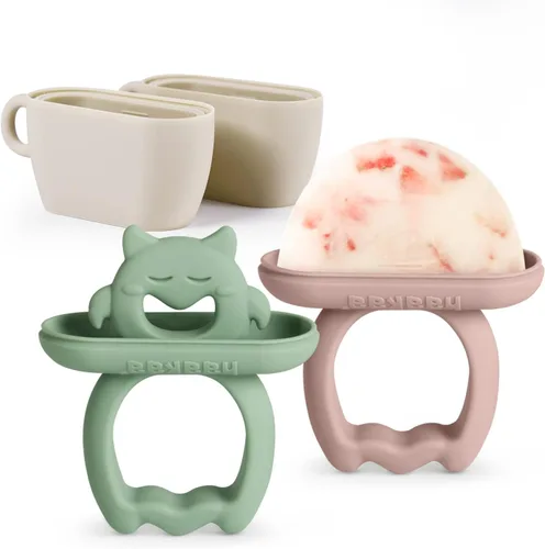 Haakaa Chilly Monster Moldes de paletas de leche materna, moldes de silicona para aliviar la dentición del bebé, sin BPA, máquina de paletas para