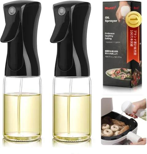 Mistifi oil spray 200ml PET bottle/150ml Glass. Fine Mist Spray Bottle for Air Fryer, Olive Oil, Healthy Nonstick Frying, Commercial & Home Kitchen