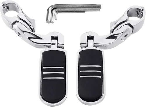 Miniatura 19 de TCT-MOTORPARTS Estriberas negras de 1/4 de pulgada y 1.25 pulgadas, estriberas ajustables para motocicleta en ángulo largo para Harley Touring Road