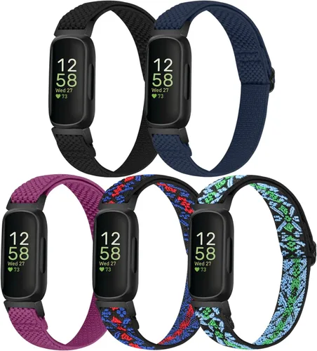 Miniatura 11 de Bandas elásticas de nailon compatibles con Fitbit Inspire 3/Inspire 2/Inspire HR/Inspire/Ace 3/Ace 2, correas elásticas ajustables suaves
