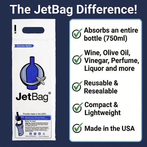 Miniatura 3 de JetBag Bold - Bolsas de vino para viajes, paquete de 3 bolsas reutilizables protectoras de viaje para botellas de vino, la bolsa de viaje absorbente