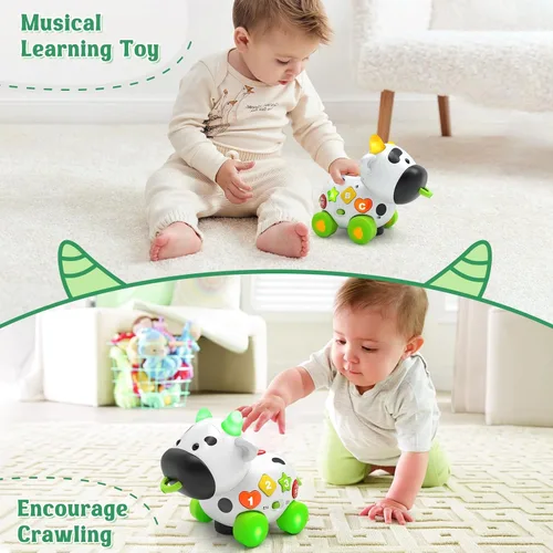 Miniatura 7 de Talkfun Juguetes Musicales de Vaca para Niños y Niñas de 1+ Año, Juguete Bilingüe para Bebés de 6-12-18 Meses, Juguetes para Niños de Un Año, Regalo