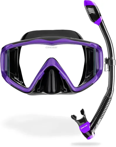 Miniatura 11 de Cressi Panoramic Wide View Mask & Dry Snorkel Kit for Snorkeling, Scuba Diving - Pano 3 & Supernova Dry: Designed in Italy