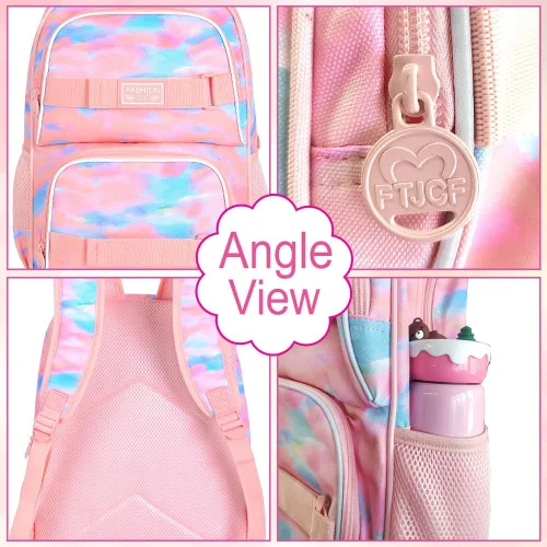 Miniatura 29 de Mochila para laptop, 16 pulgadas, bolsa escolar y bolsa de almuerzo, mochilas resistentes al agua para adolescentes, niñas, mujeres, estudiantes
