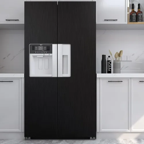 Miniatura 2 de LACHEERY Papel de Contacto de Acero Inoxidable Negro para Electrodomésticos Refrigerador Papel Tapiz Metálico Moderno Despegar y Pegar