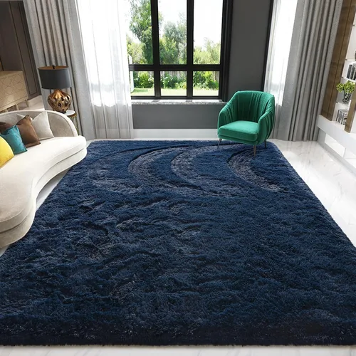 Miniatura 38 de Alfombra de área púrpura y azul de 6x9, alfombras grandes para sala de estar y dormitorio, alfombra mullida y linda, alfombras modernas