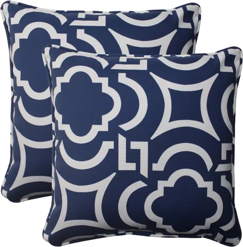 Miniatura 20 de Pillow Perfect Trellis - Almohadas para interiores y exteriores, 2 unidades, lumbares, 11.5 x 18.5 pulgadas, color negro