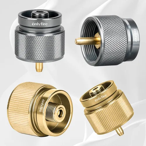 Miniatura 3 de Adaptador para estufa de campamento, paquete de 2, conector de conversión de gas de 1 libra, entrada de tanque pequeño de propano para exteriores