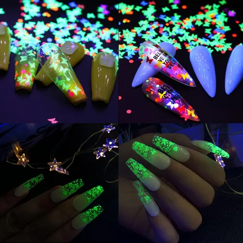 Miniatura 6 de Lentejuelas de uñas de mariposa 3D de 12 colores, mariposas luminosas, diseño de arte de uñas, mariposas holográficas con forma de copos