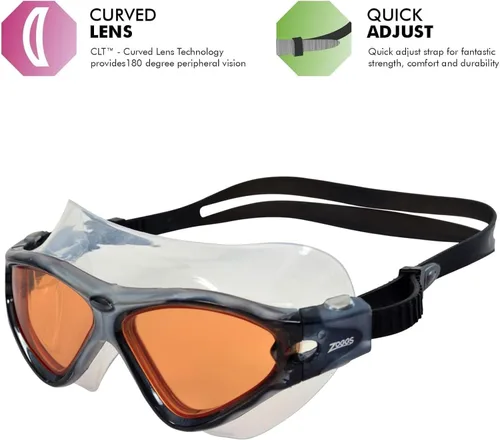 Miniatura 3 de Zoggs Máscara unisex de triple visión para adultos Gafas de natación con protección UV antivaho Tecnología de lente curva y correa de ajuste