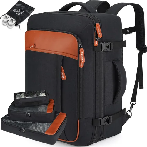 Miniatura 11 de Lumesner Mochilas de viaje de mano, extra grandes de 40 litros aprobadas para vuelos para hombres y mujeres, mochila de maleta expandible, Grande