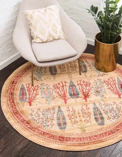 Miniatura 15 de Unique Loom Fars Collection - Alfombra moderna de diseño botánico inspirado en tribal, 2 pies 7 pulgadas x 10 pies 0 pulgadas, bronceado/rojo