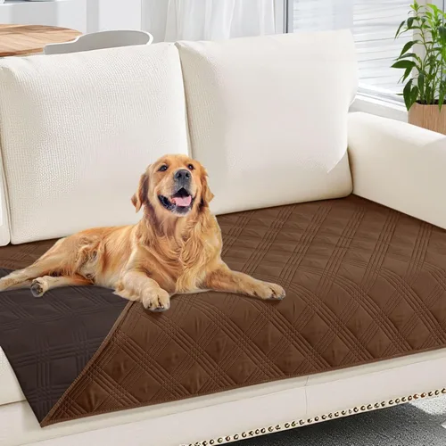 Miniatura 54 de hyha Manta impermeable para perros, manta reversible para cama de mascotas, funda suave para sofá/sillón lavable para perros, fundas impermeables
