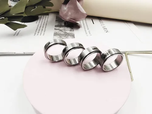 Miniatura 5 de INENIMARTJ Anillos giratorios de dinosaurio para mujeres y hombres, anillos giratorios de dinosaurio de acero inoxidable, anillo de ansiedad de C