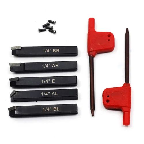 Miniatura 4 de OSCARBIDE 1/4 "Mini torno de carburo indexable portaherramientas de torneado, herramientas de torno de metal con insertos de carburo