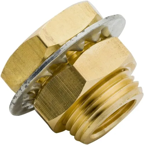 Miniatura 2 de Colocación de mamparo de latón de 1/4 de pulgada NPT hembra a granel, acoplamiento de mamparo (3/4-16UNF) 0.98 pulgadas macho, 15/16 pulgadas