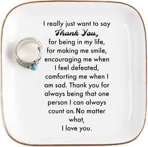 Miniatura 8 de PUDDING CABIN - Plato para anillos para regalo de agradecimiento para mujeres, madres, maestras, compañeras de trabajo con el mensaje "Thank You for