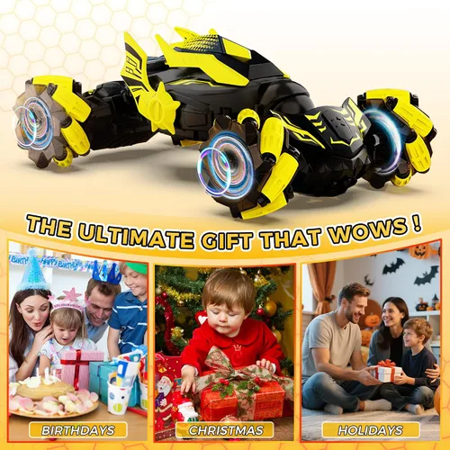Miniatura 9 de Auto de acrobacias RC con detección de gestos, juguetes para niños de 6 a 12 años, auto controlado por gestos de la mano con control remoto