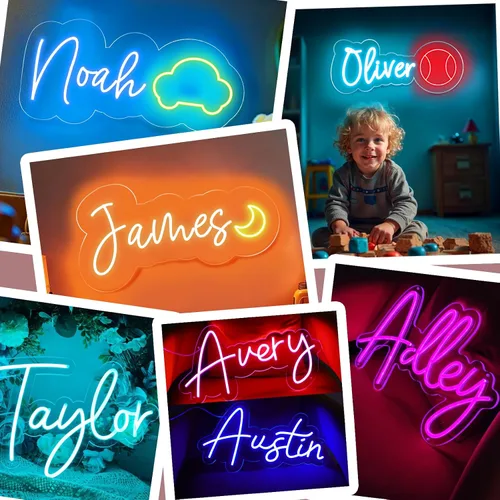 Miniatura 3 de Letrero de neón personalizado, letrero de nombre de neón personalizable para decoración de pared, regalos de cumpleaños de Navidad para niñas