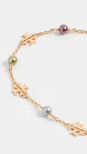 Miniatura 3 de Tory Burch Pulsera delicada de cadena de perlas Kira para mujer