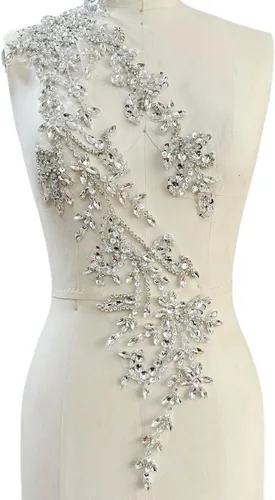 Miniatura 13 de PLune Diamantes de imitación acrílicos brillantes hechos a mano en apliques de encaje, cuentas de costura, parches para accesorios para vestido