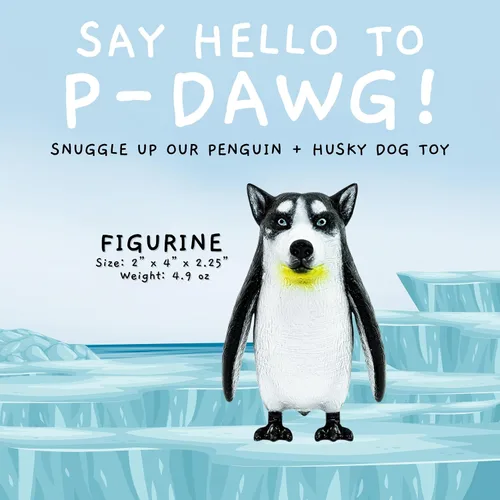 Miniatura 3 de Randimals Penguin & Husky Dog - Juguetes híbridos de animales realistas – Mezcla única de juguetes de safari y animales de granja pequeñas figuras