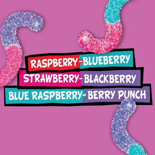 Miniatura 4 de Trolli Sour Brite Crawlers, caramelos, sabor frutos rojos, dulce y ácido, gusanos de goma, 7.2 onzas