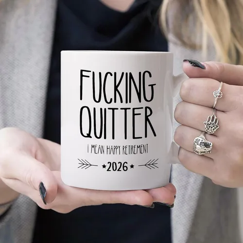 Miniatura 5 de Divertido regalo de jubilación para hombre, taza con frase “Quitter I Mean Happy Retirement”, regalo de jubilación para papá, taza de regalo