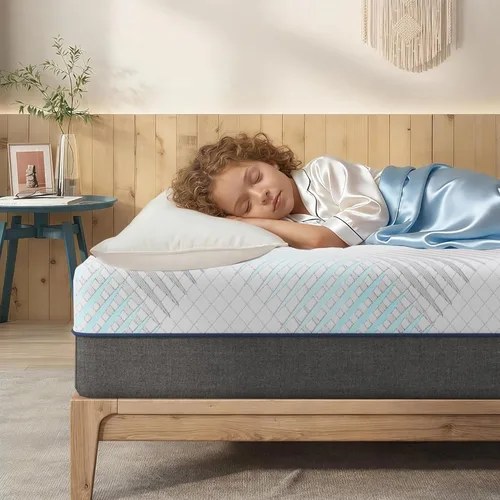 Colchón de tamaño matrimonial de 6 pulgadas, colchón de espuma viscoelástica de gel de lujo para aliviar la presión, firmeza media para aliviar el